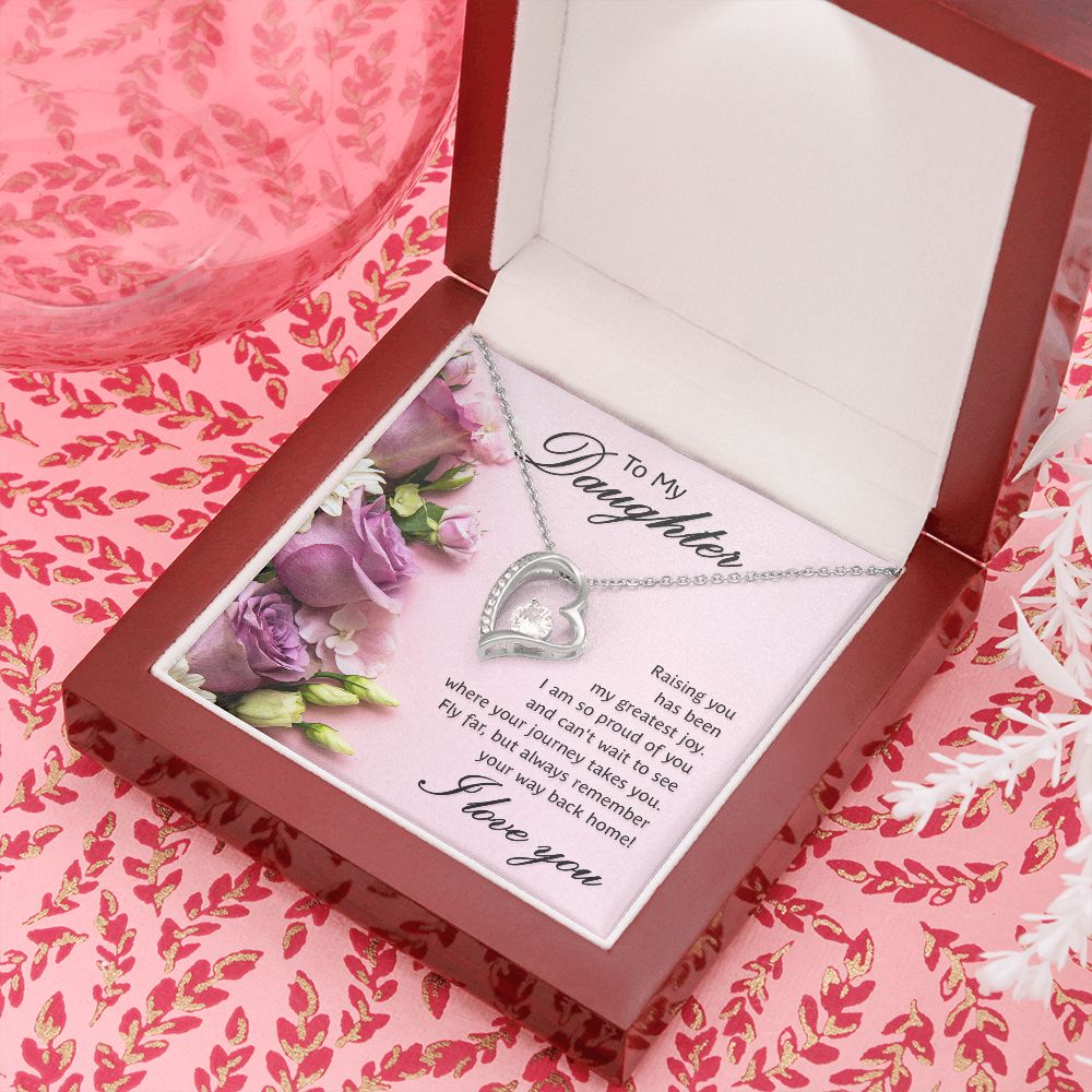 To My Daughter Raising You Forever Necklace w Message Card-Express Your Love Gifts