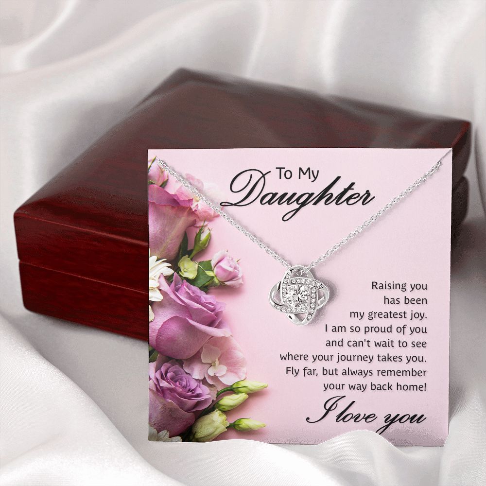 To My Daughter Raising You Infinity Knot Necklace Message Card-Express Your Love Gifts