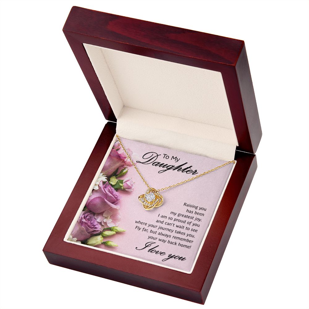 To My Daughter Raising You Infinity Knot Necklace Message Card-Express Your Love Gifts