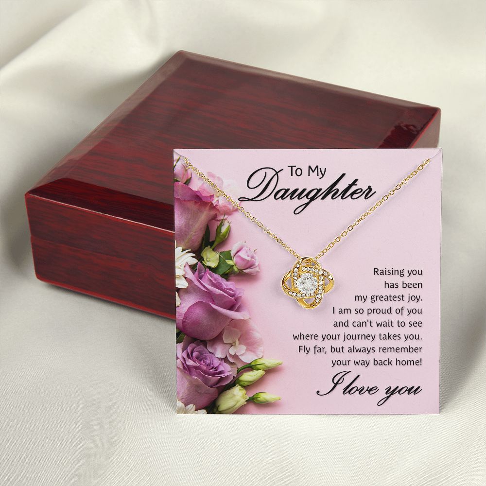 To My Daughter Raising You Infinity Knot Necklace Message Card-Express Your Love Gifts