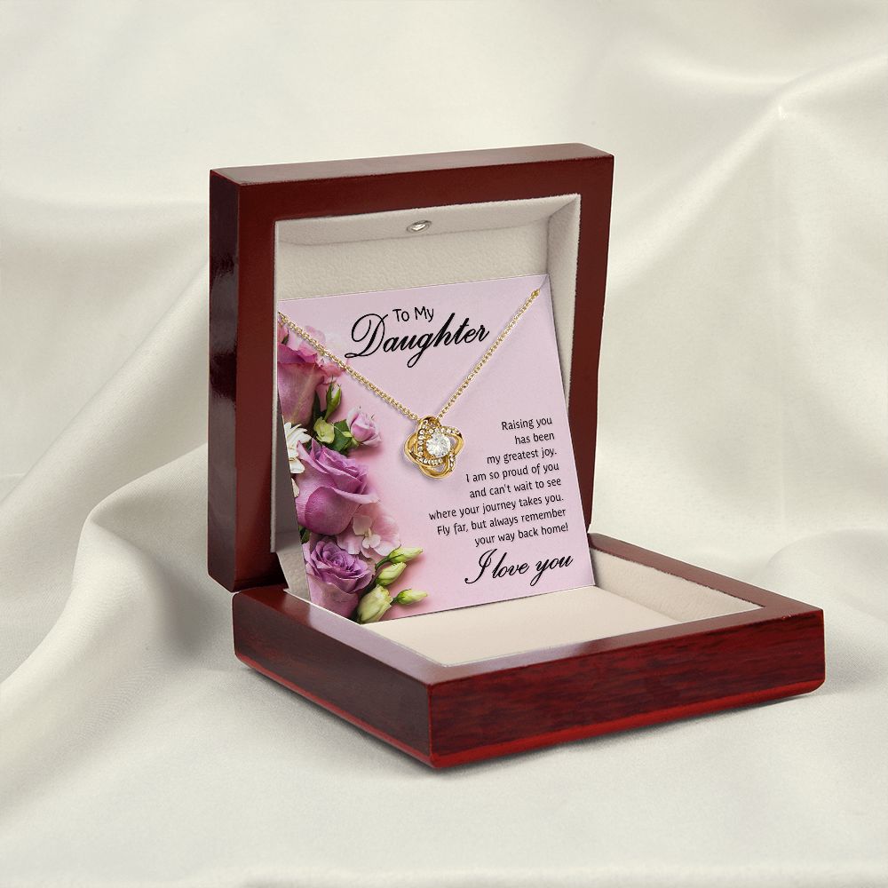 To My Daughter Raising You Infinity Knot Necklace Message Card-Express Your Love Gifts
