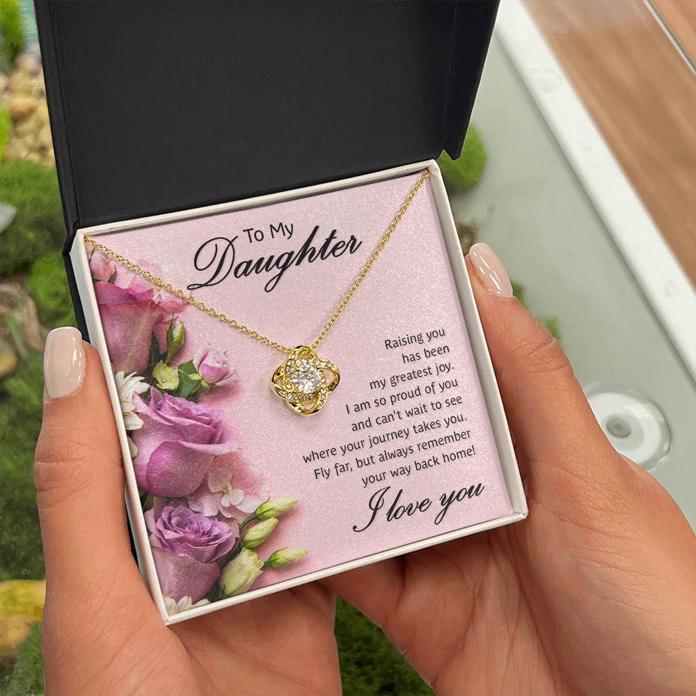 To My Daughter Raising You Infinity Knot Necklace Message Card-Express Your Love Gifts