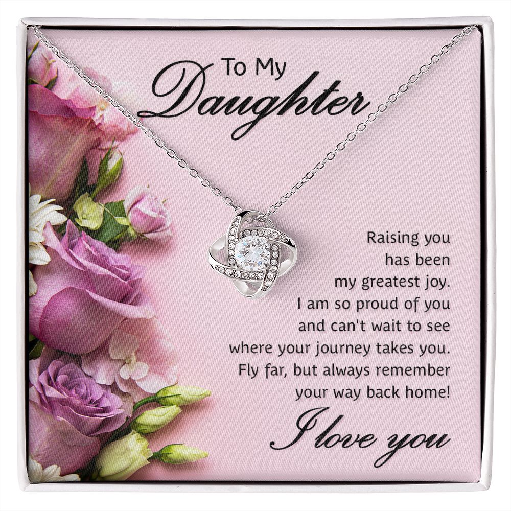 To My Daughter Raising You Infinity Knot Necklace Message Card-Express Your Love Gifts