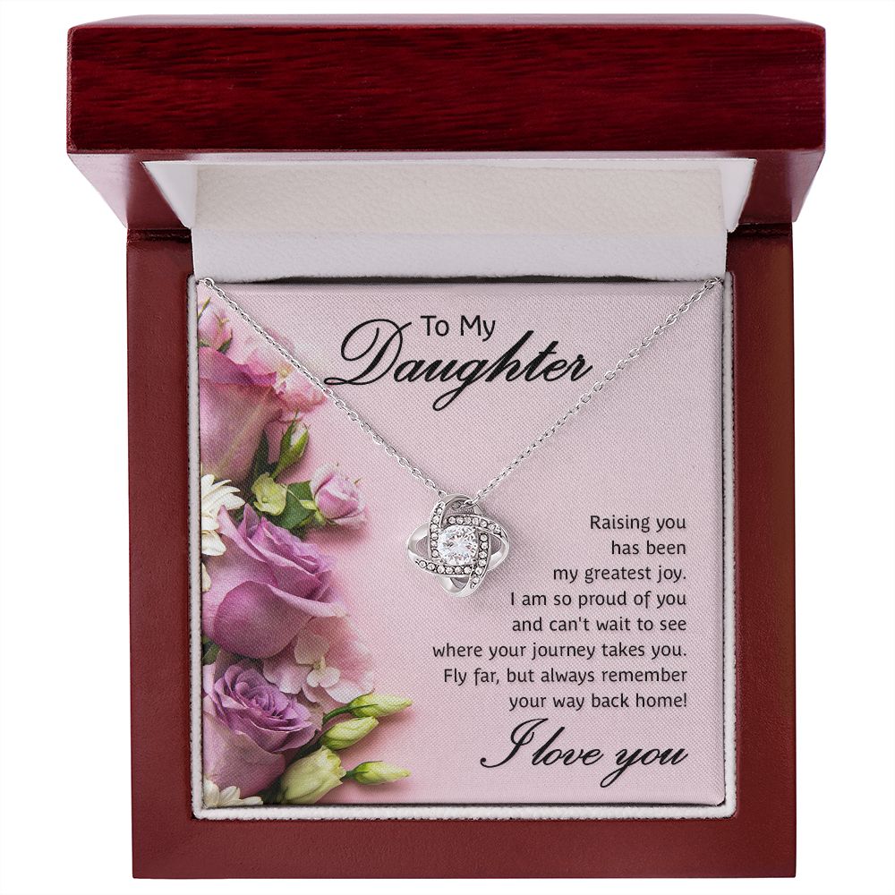 To My Daughter Raising You Infinity Knot Necklace Message Card-Express Your Love Gifts