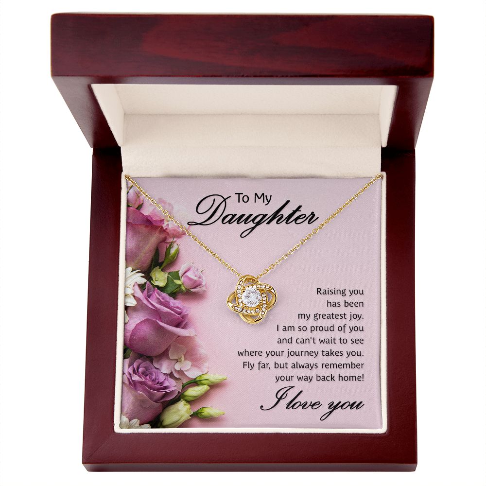 To My Daughter Raising You Infinity Knot Necklace Message Card-Express Your Love Gifts