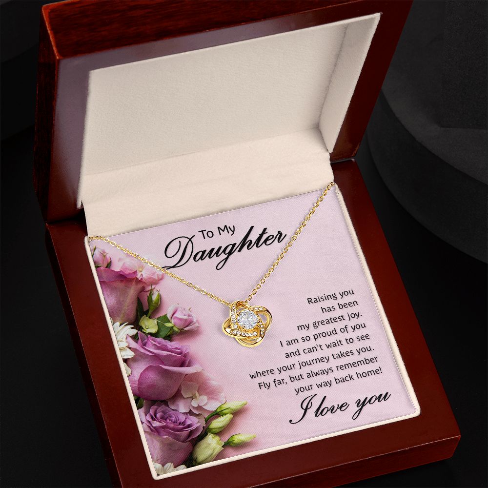 To My Daughter Raising You Infinity Knot Necklace Message Card-Express Your Love Gifts