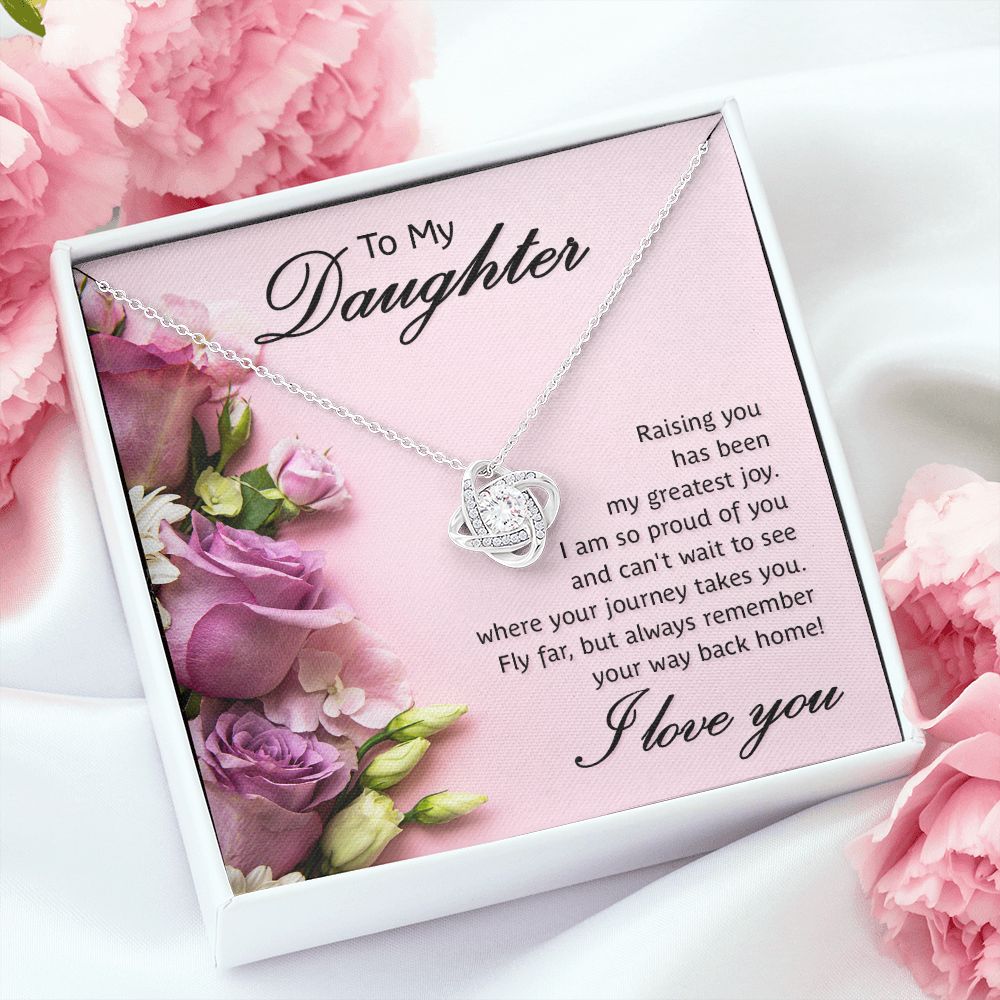 To My Daughter Raising You Infinity Knot Necklace Message Card-Express Your Love Gifts