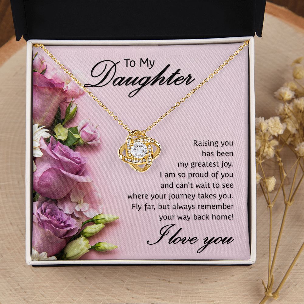 To My Daughter Raising You Infinity Knot Necklace Message Card-Express Your Love Gifts