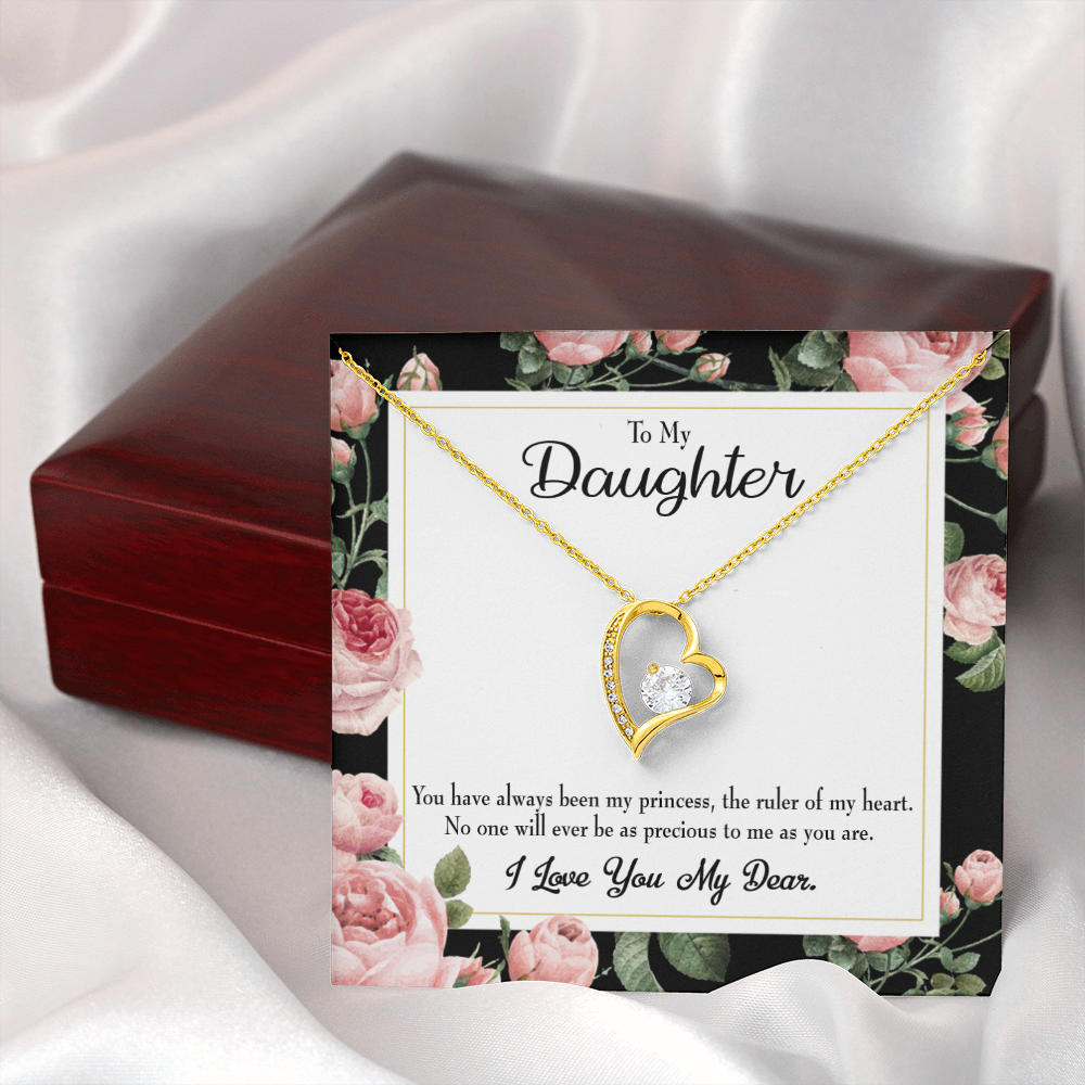 To My Daughter Ruler of My Heart Forever Necklace w Message Card-Express Your Love Gifts