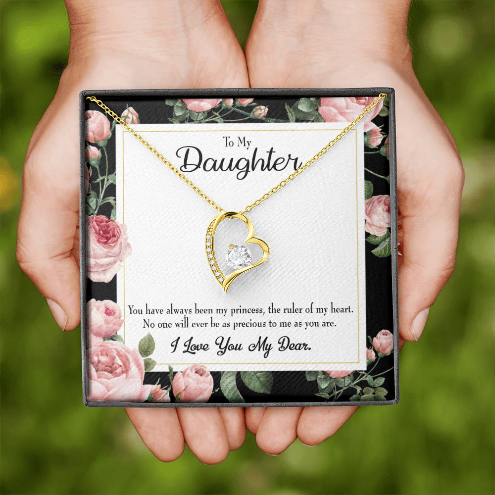 To My Daughter Ruler of My Heart Forever Necklace w Message Card-Express Your Love Gifts
