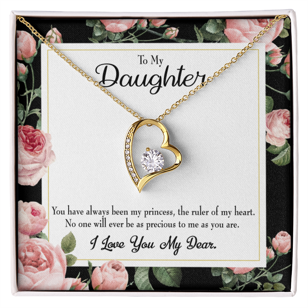 To My Daughter Ruler of My Heart Forever Necklace w Message Card-Express Your Love Gifts