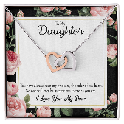 To My Daughter Ruler of my Heart Inseparable Necklace-Express Your Love Gifts