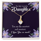 To My Daughter Smartest and Sweetest Daughter Alluring Ribbon Necklace Message Card-Express Your Love Gifts