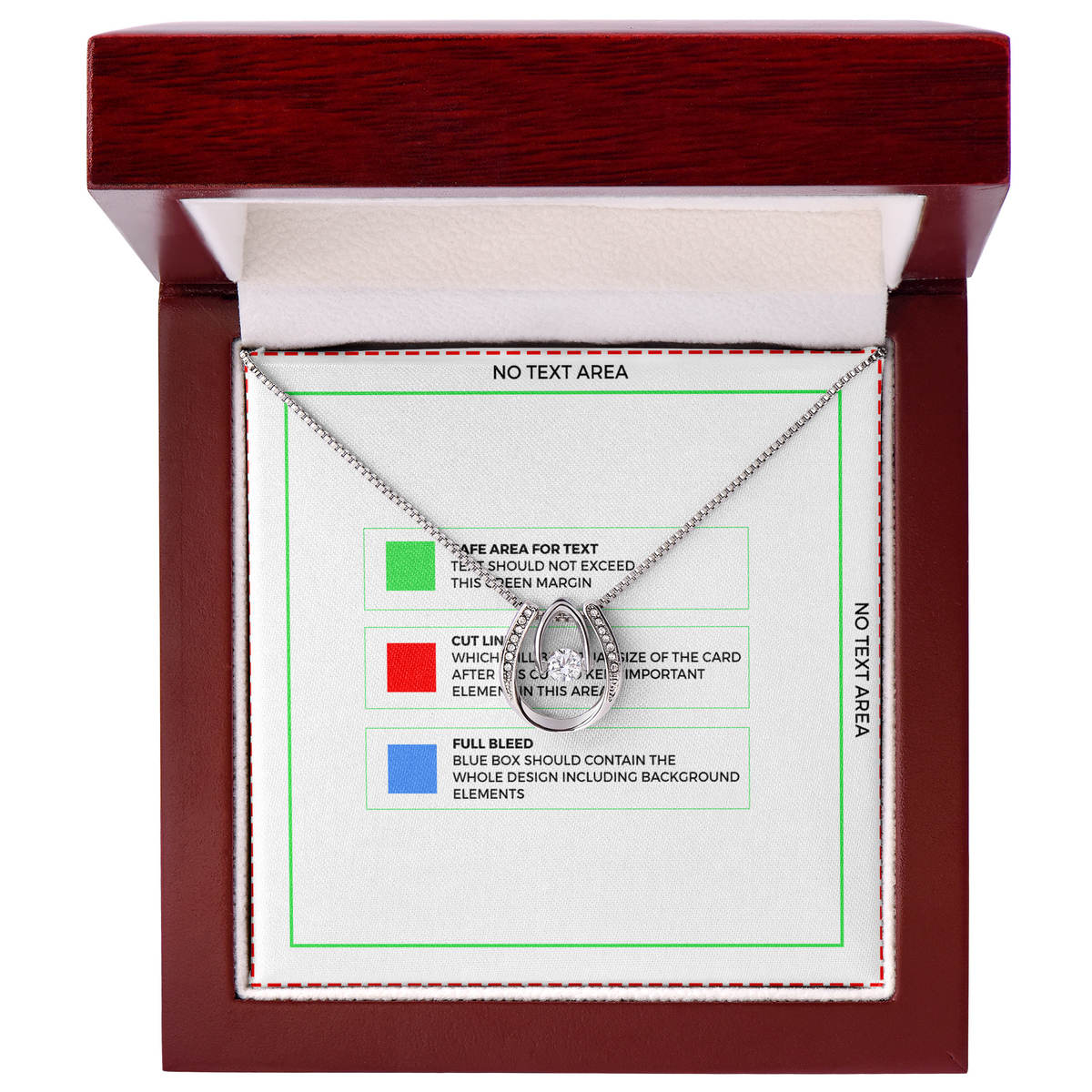 To My Daughter Snuggled into Dad's Heart Lucky Horseshoe Necklace Message Card 14k w CZ Crystals-Express Your Love Gifts