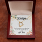 To My Daughter Snuggled Into My Heart From Dad Forever Necklace w Message Card-Express Your Love Gifts