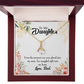 To My Daughter Snuggled to Dad's Heart Alluring Ribbon Necklace Message Card-Express Your Love Gifts