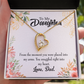 To My Daughter Snuggled to Dad's Heart Forever Necklace w Message Card-Express Your Love Gifts