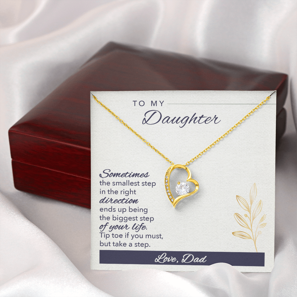 To My Daughter Sometimes Forever Necklace w Message Card-Express Your Love Gifts