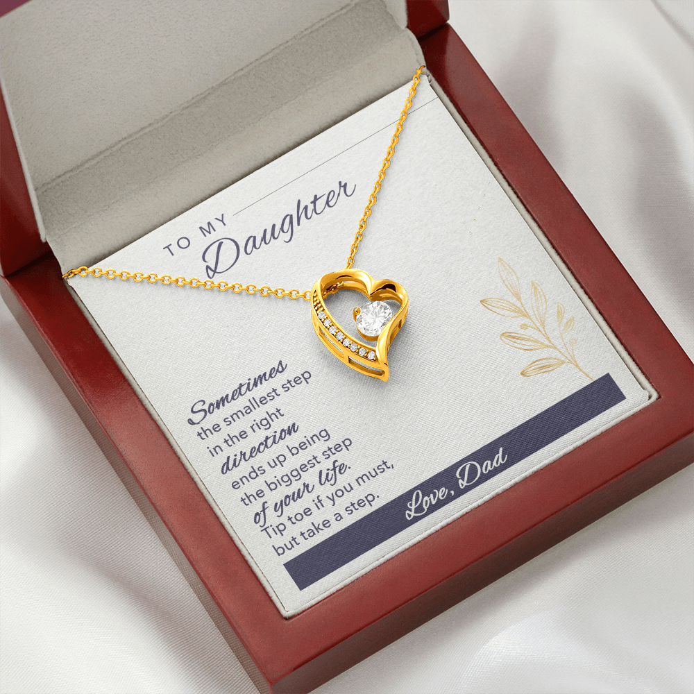 To My Daughter Sometimes Forever Necklace w Message Card-Express Your Love Gifts