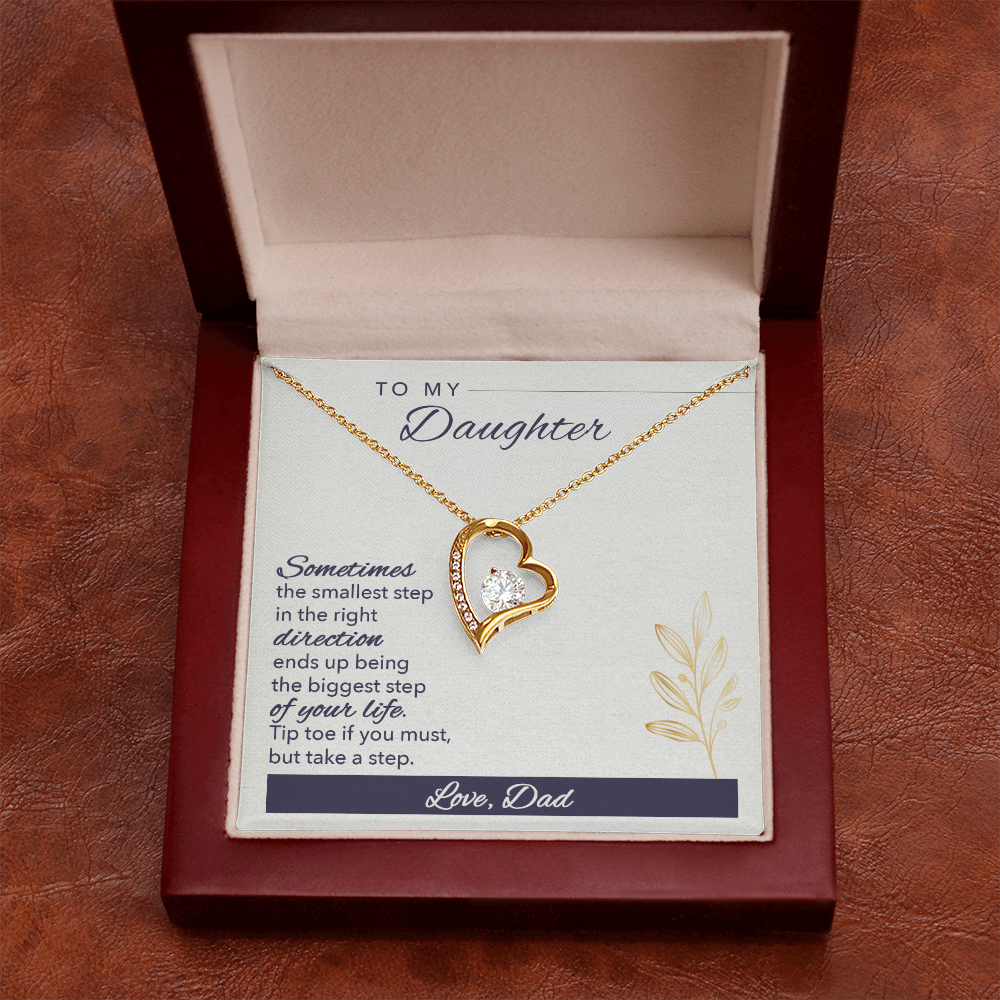 To My Daughter Sometimes Forever Necklace w Message Card-Express Your Love Gifts