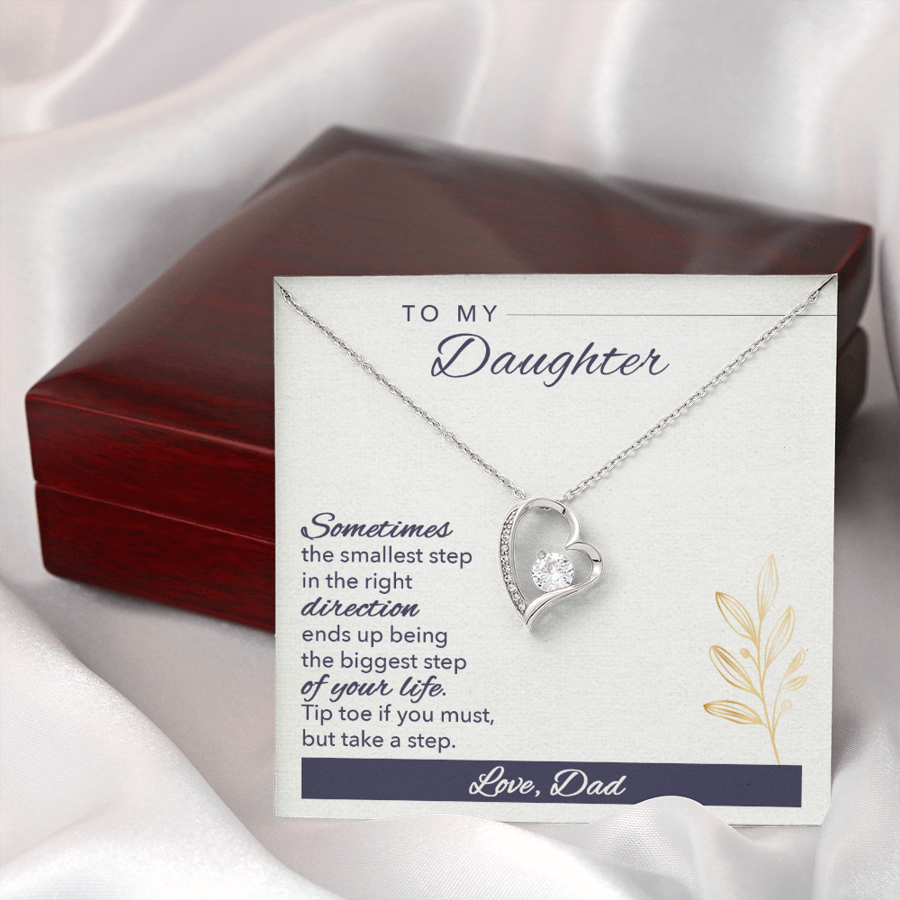 To My Daughter Sometimes Forever Necklace w Message Card-Express Your Love Gifts