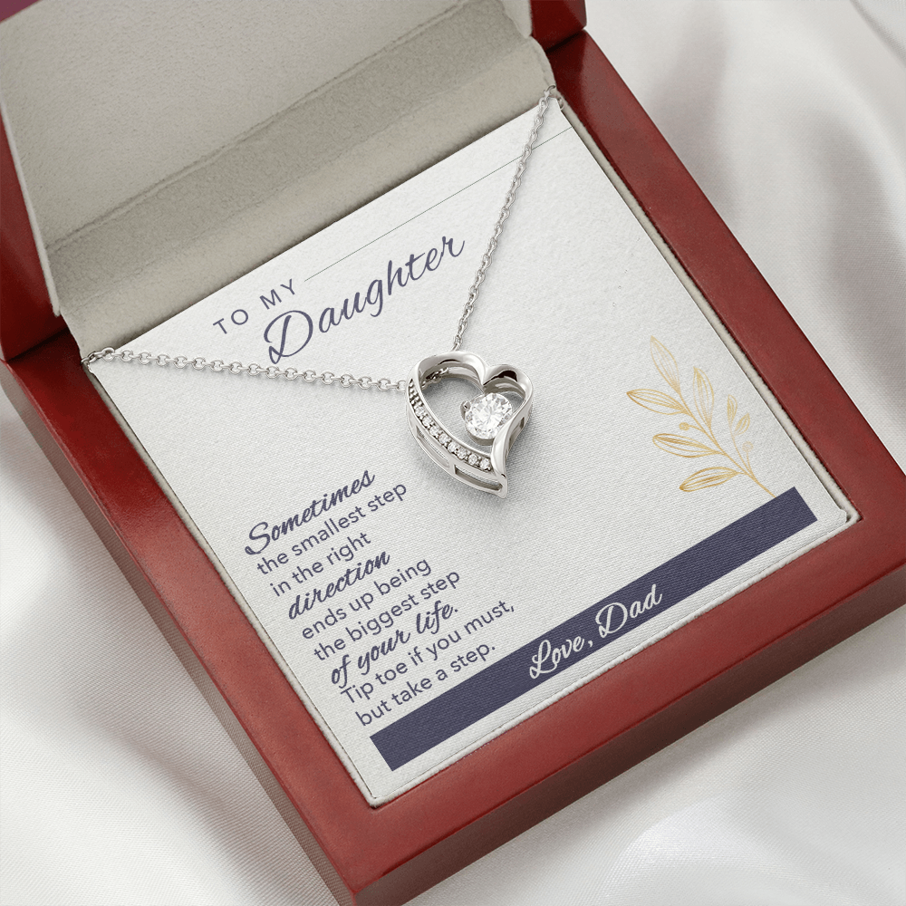 To My Daughter Sometimes Forever Necklace w Message Card-Express Your Love Gifts