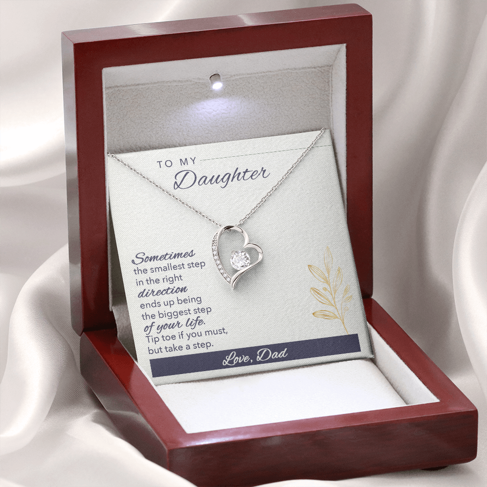 To My Daughter Sometimes Forever Necklace w Message Card-Express Your Love Gifts
