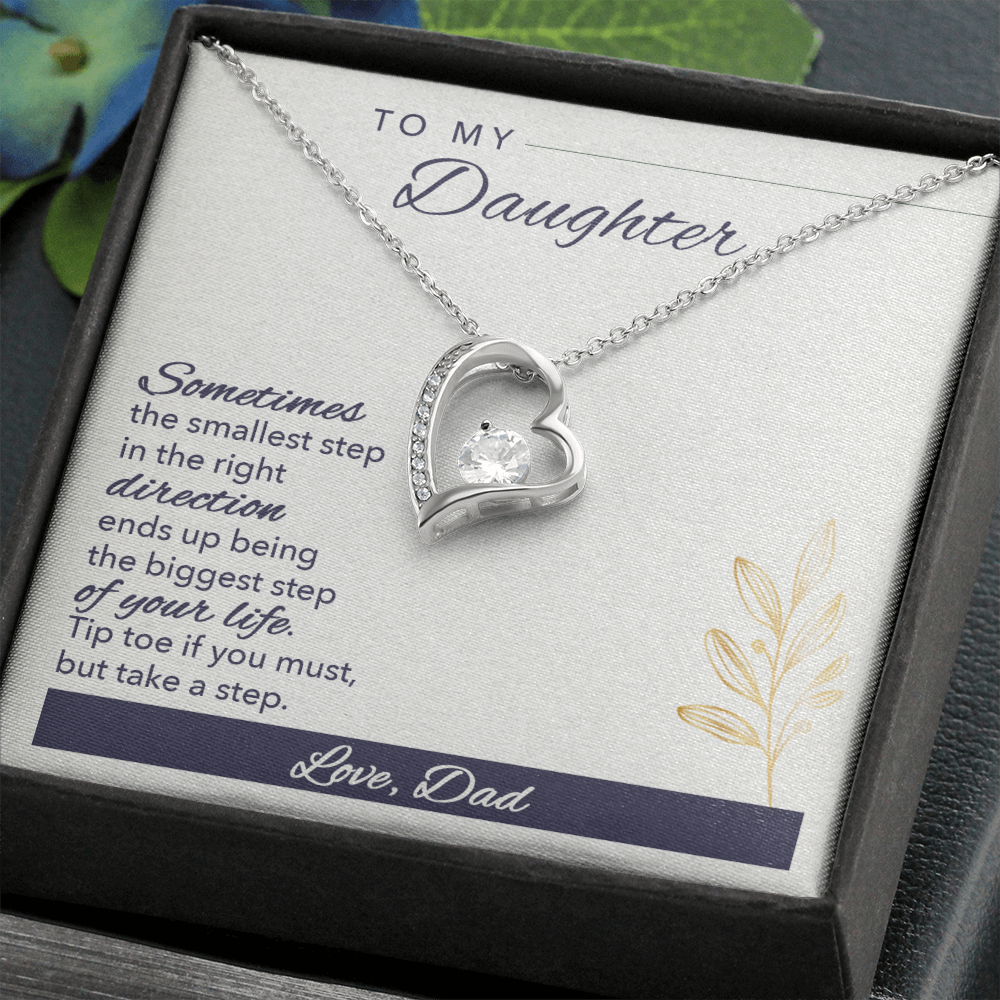 To My Daughter Sometimes Forever Necklace w Message Card-Express Your Love Gifts