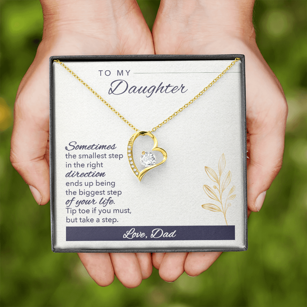 To My Daughter Sometimes Forever Necklace w Message Card-Express Your Love Gifts