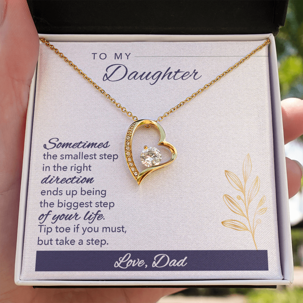 To My Daughter Sometimes Forever Necklace w Message Card-Express Your Love Gifts