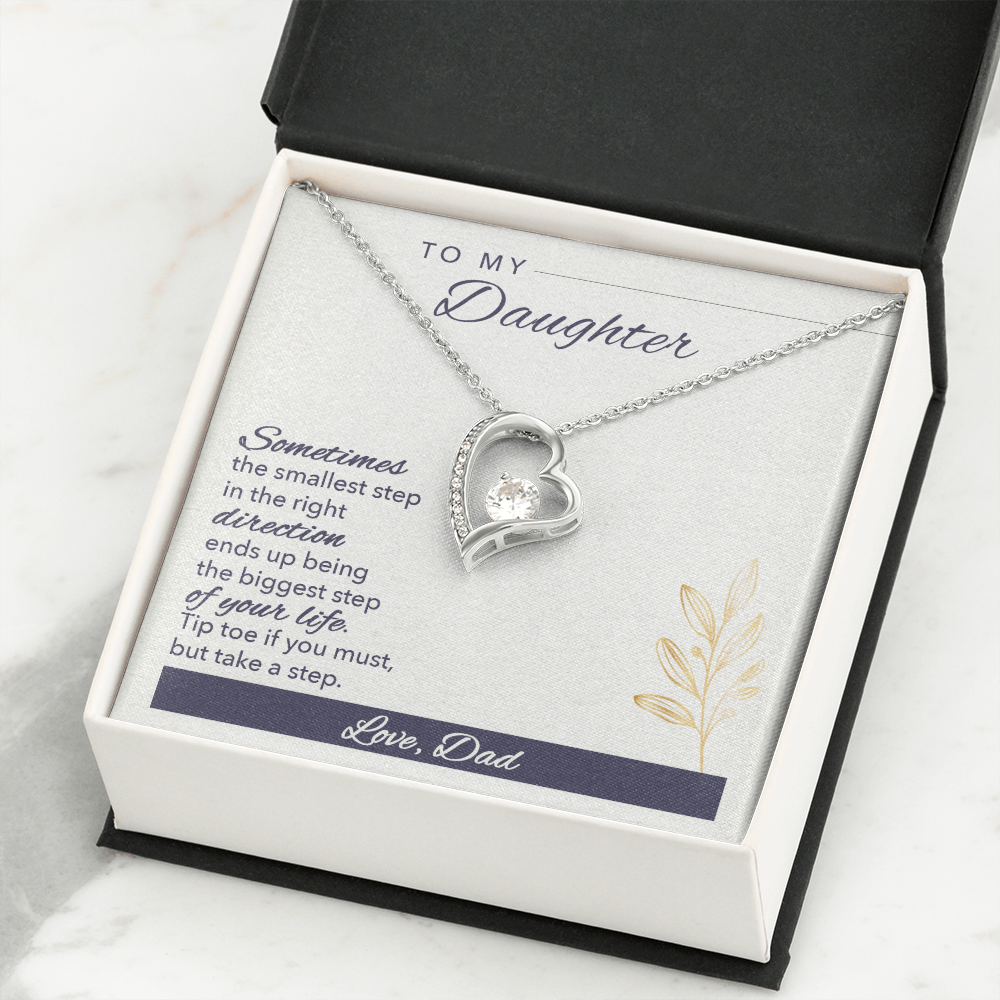 To My Daughter Sometimes Forever Necklace w Message Card-Express Your Love Gifts