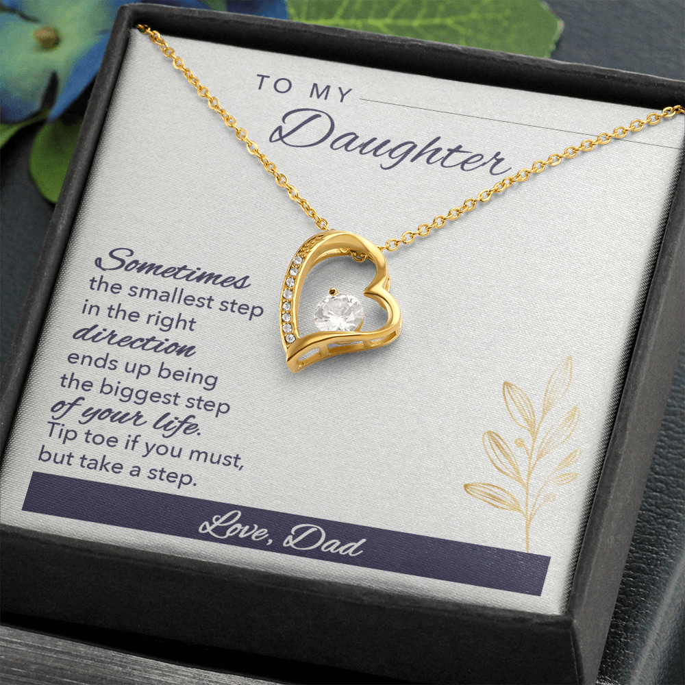 To My Daughter Sometimes Forever Necklace w Message Card-Express Your Love Gifts