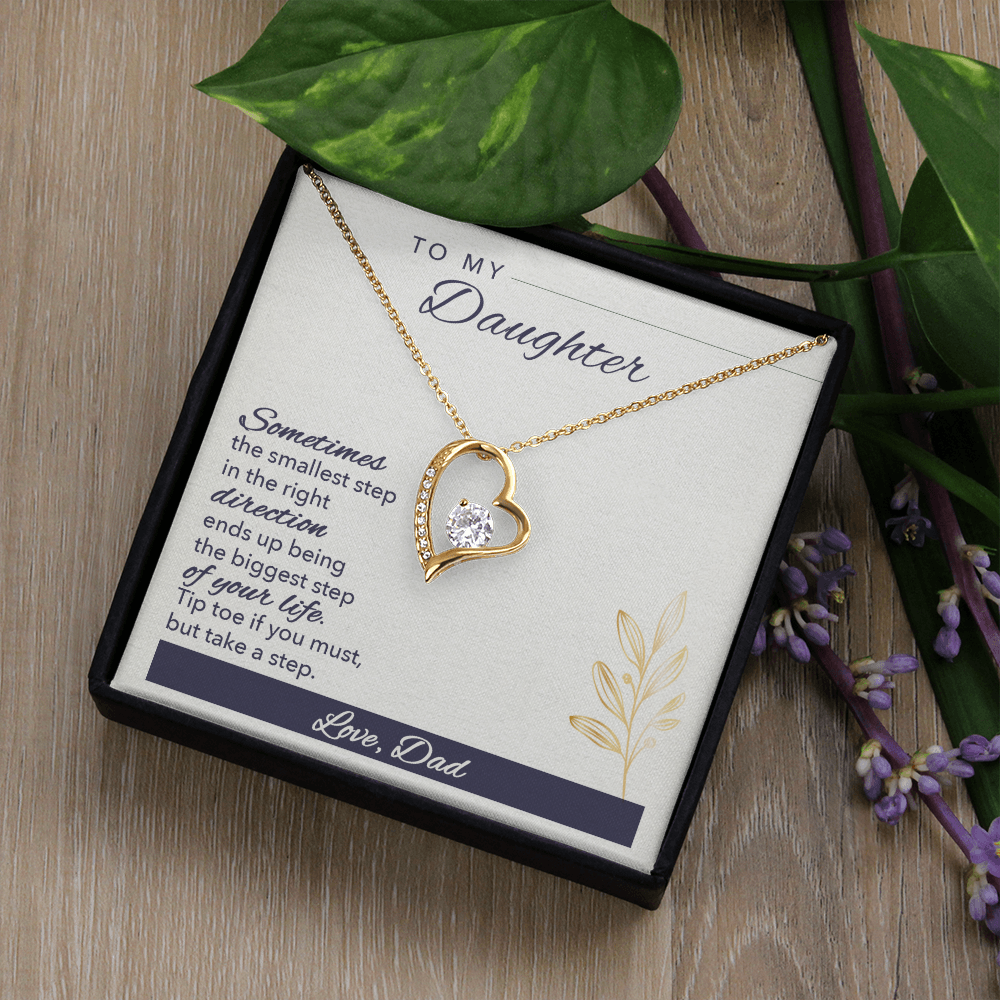 To My Daughter Sometimes Forever Necklace w Message Card-Express Your Love Gifts