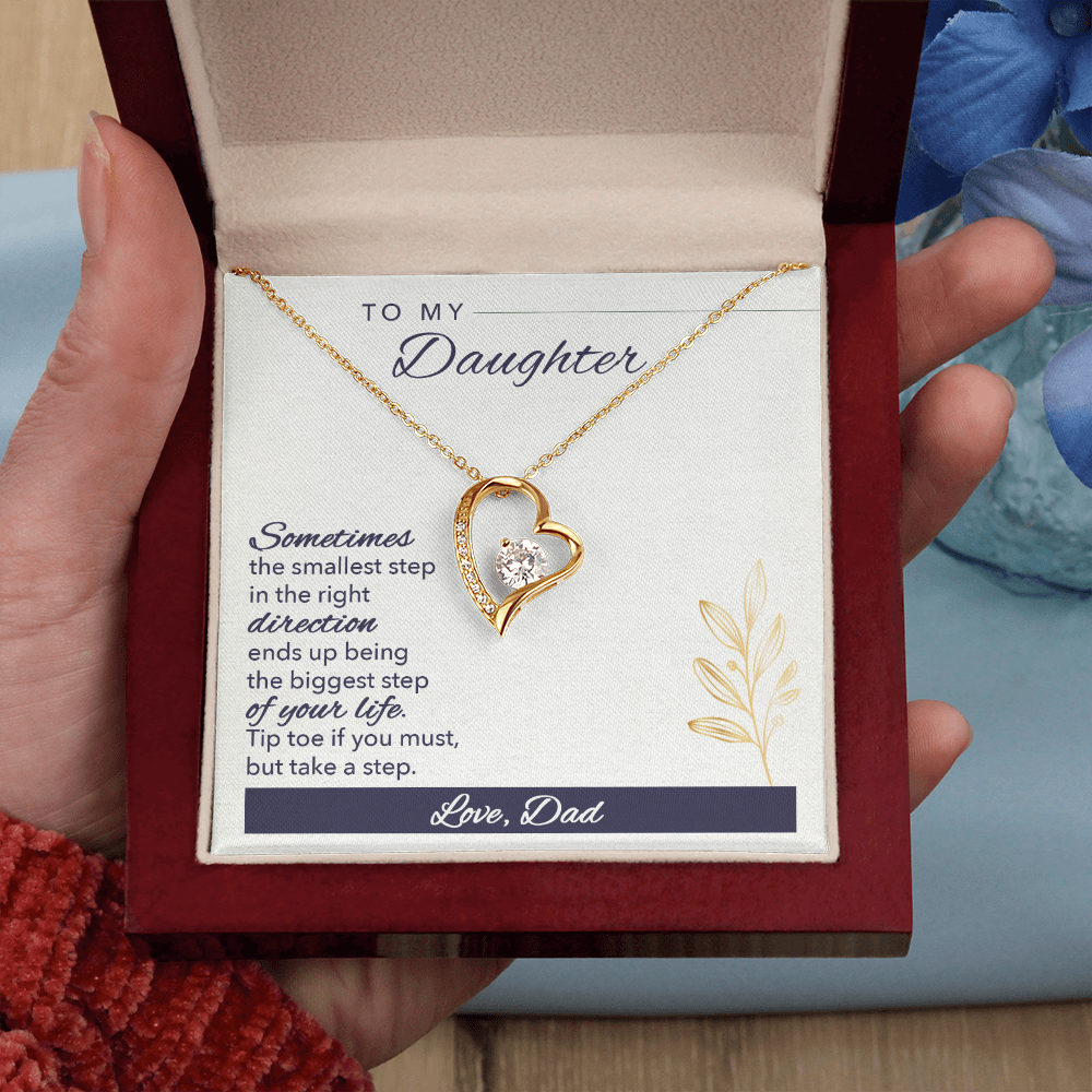 To My Daughter Sometimes Forever Necklace w Message Card-Express Your Love Gifts