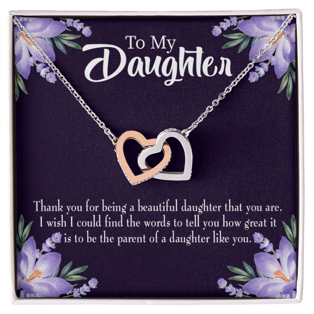 To My Daughter Thank You For Being a Beautiful Daughter Inseparable Necklace-Express Your Love Gifts