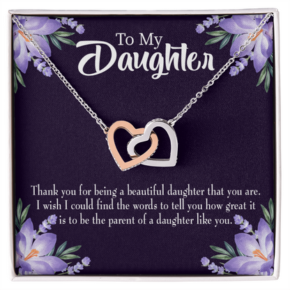 To My Daughter Thank You For Being a Beautiful Daughter Inseparable Necklace-Express Your Love Gifts
