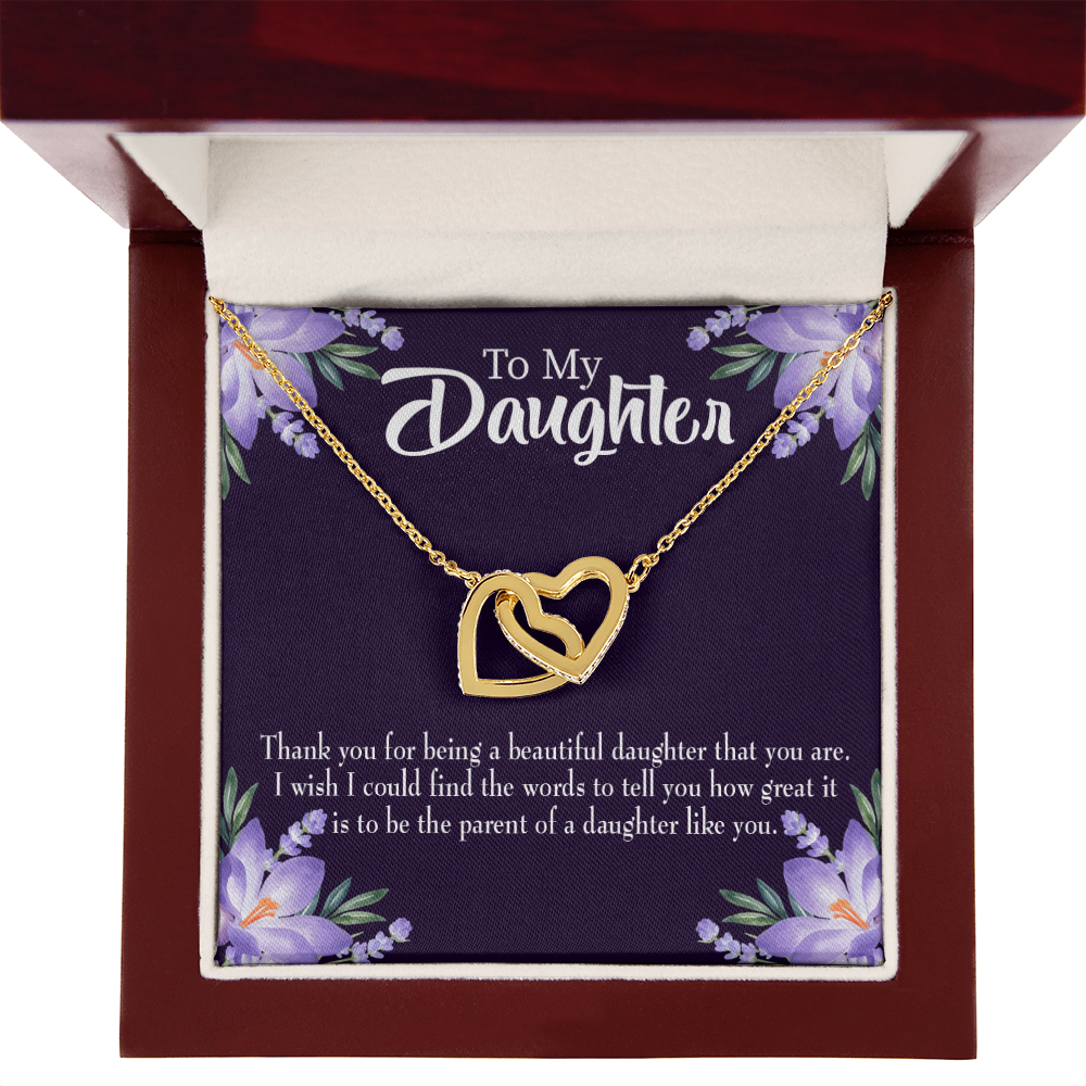 To My Daughter Thank You For Being a Beautiful Daughter Inseparable Necklace-Express Your Love Gifts