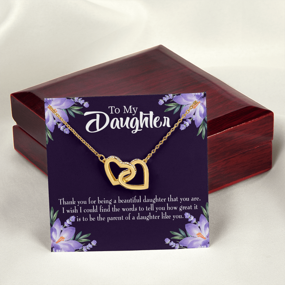 To My Daughter Thank You For Being a Beautiful Daughter Inseparable Necklace-Express Your Love Gifts