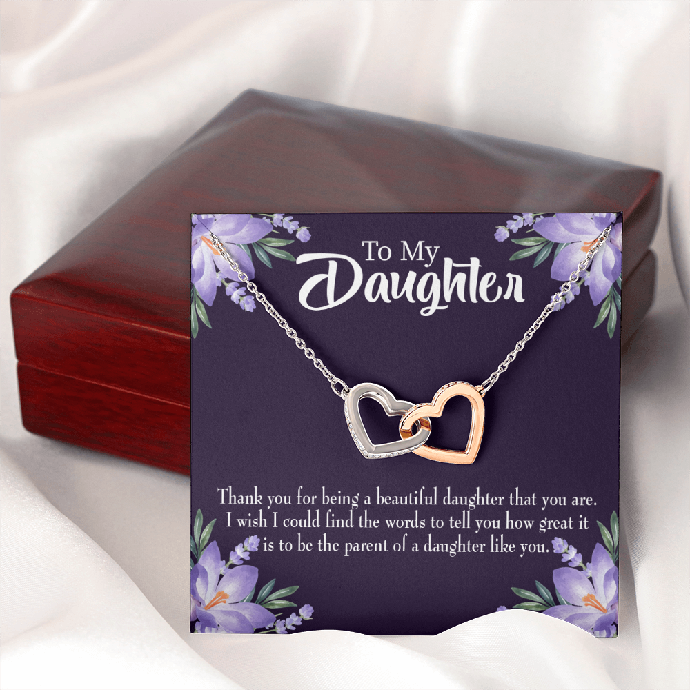 To My Daughter Thank You For Being a Beautiful Daughter Inseparable Necklace-Express Your Love Gifts