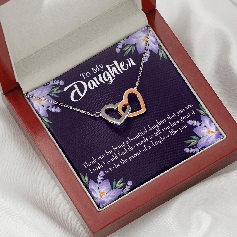 To My Daughter Thank You For Being a Beautiful Daughter Inseparable Necklace-Express Your Love Gifts