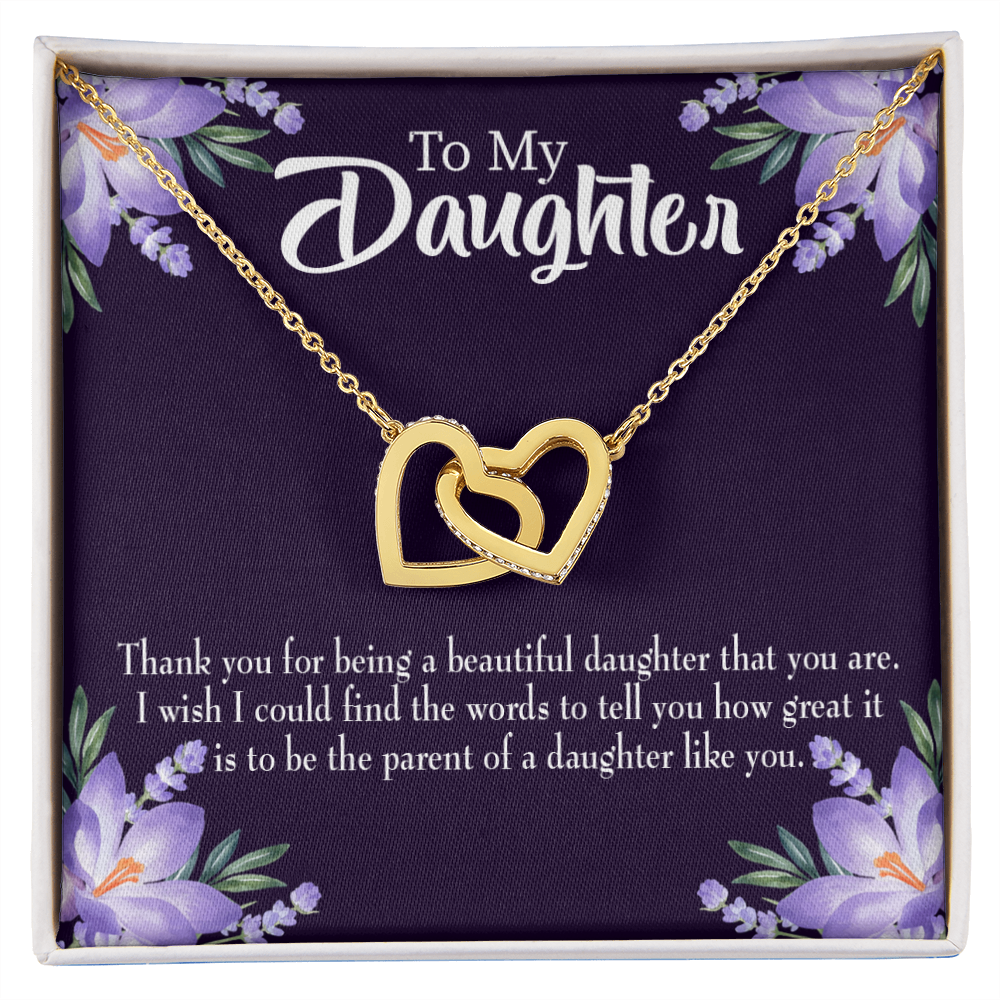 To My Daughter Thank You For Being a Beautiful Daughter Inseparable Necklace-Express Your Love Gifts