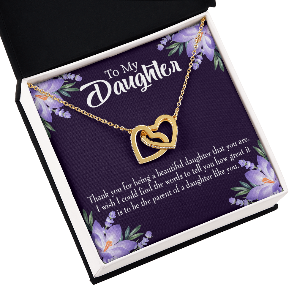 To My Daughter Thank You For Being a Beautiful Daughter Inseparable Necklace-Express Your Love Gifts