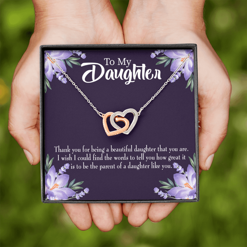 To My Daughter Thank You For Being a Beautiful Daughter Inseparable Necklace-Express Your Love Gifts
