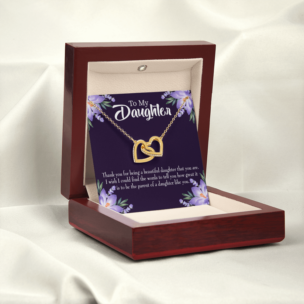 To My Daughter Thank You For Being a Beautiful Daughter Inseparable Necklace-Express Your Love Gifts