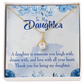 To My Daughter Thank You For Being my Daughter Alluring Ribbon Necklace Message Card-Express Your Love Gifts