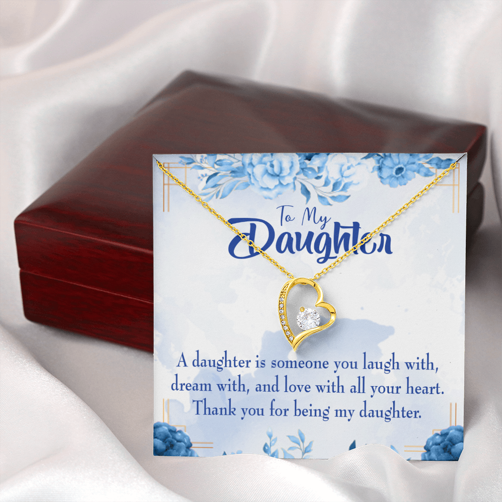 To My Daughter Thank You For Being My Daughter Forever Necklace w Message Card-Express Your Love Gifts