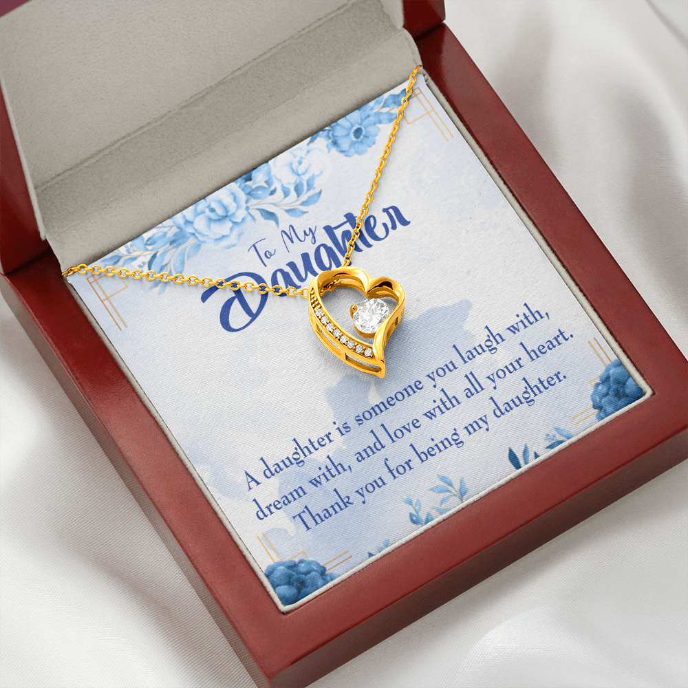 To My Daughter Thank You For Being My Daughter Forever Necklace w Message Card-Express Your Love Gifts