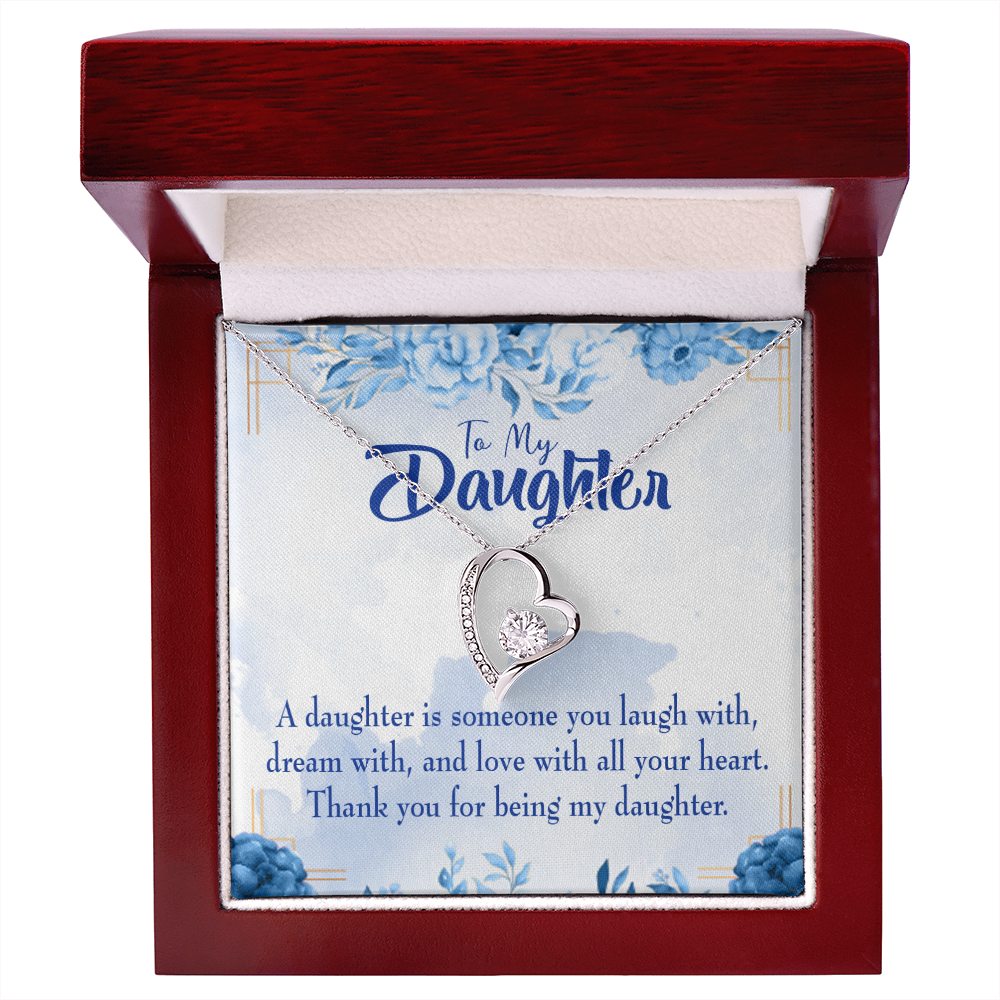 To My Daughter Thank You For Being My Daughter Forever Necklace w Message Card-Express Your Love Gifts