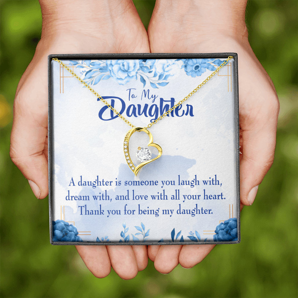 To My Daughter Thank You For Being My Daughter Forever Necklace w Message Card-Express Your Love Gifts