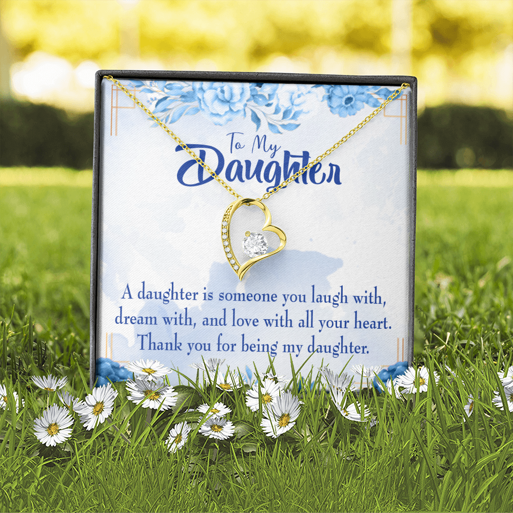 To My Daughter Thank You For Being My Daughter Forever Necklace w Message Card-Express Your Love Gifts